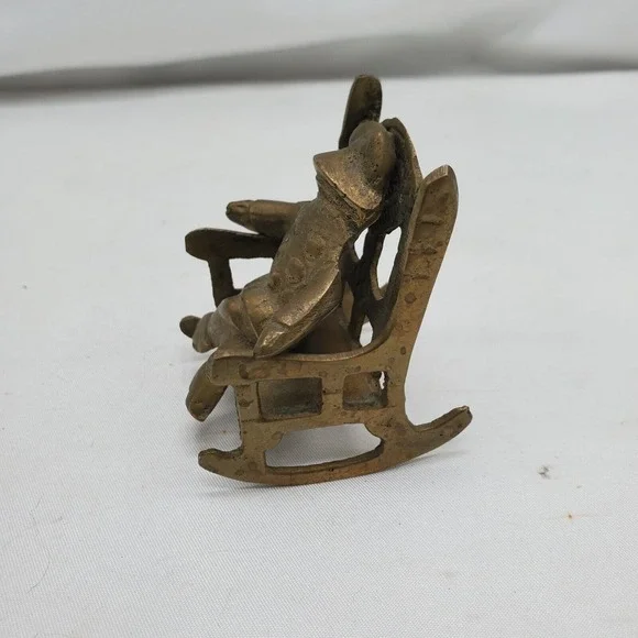 Brass Frog‎ In Rocking Chair - Picture 2 of 6